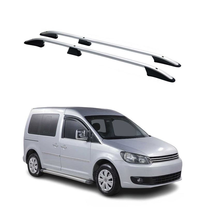 Barres de toit longitudinales pour VW Caddy 2010-2015 L1 Aluminium Gris