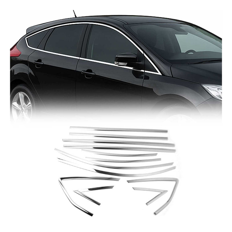 Baguette de contour de Vitre latérale pour Ford Focus 2011-2017 acier inox 2Pcs