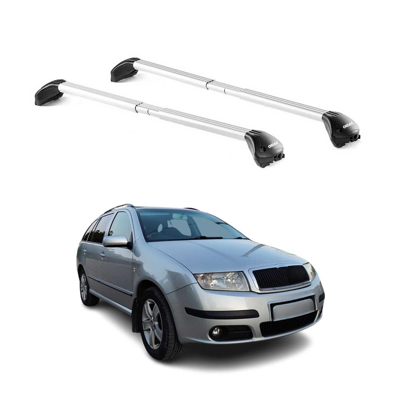 Barres de toit pour Skoda Fabia Wagon 2000-2022 5P Gris Argenté 2 pièces ABE