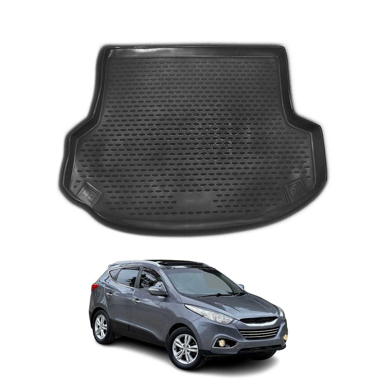 OMAC Tapis De Coffre pour Hyundai iX35 2009-2015 en caoutchouc Noir