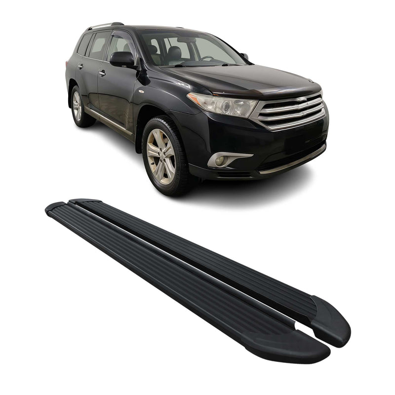 Marchepieds Latéraux pour Toyota Highlander 2007-2013 Noir Aluminium 2Pcs