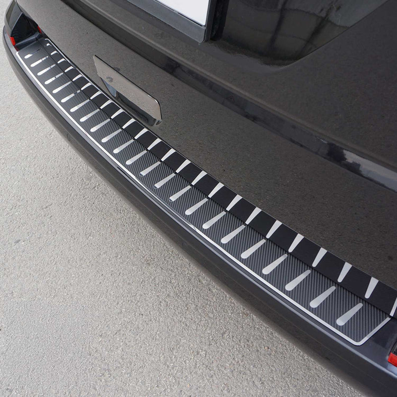Seuil de Pare-chocs Pour VW T6 T6.1 2015-24 Double porte hayon inox&Carbone