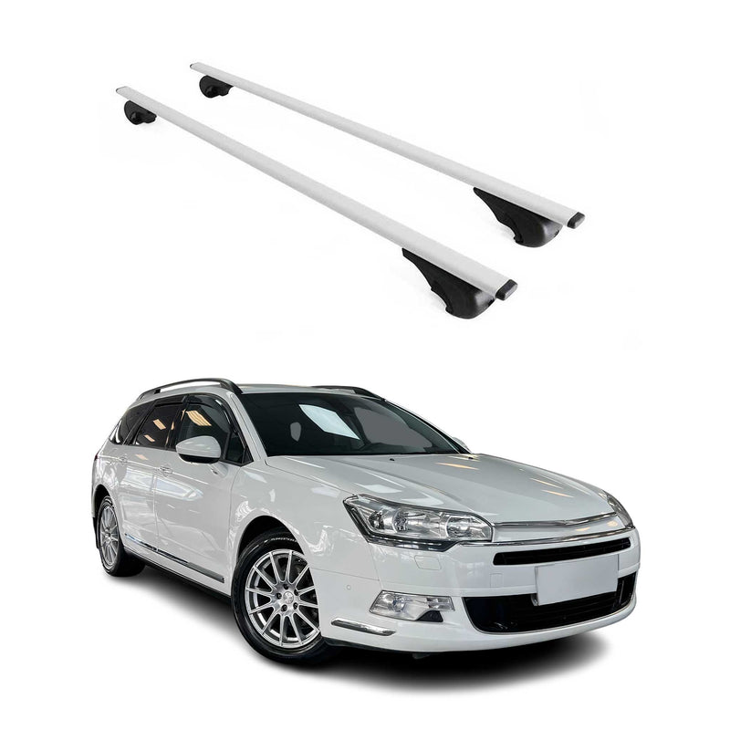 Barres de toit Transversales pour Citroen C5 2008-2017 Break Fer Argent
