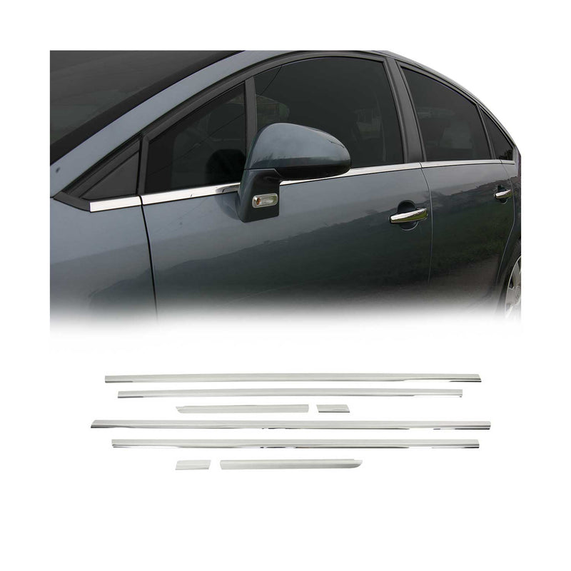 Garniture de Fenêtre pour Citroen C4 Berline 2004-2010 Acier Inox 8Pcs