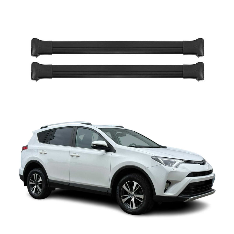 Barres de toit transversales pour Toyota RAV4 2013-2018 Noir Aluminium