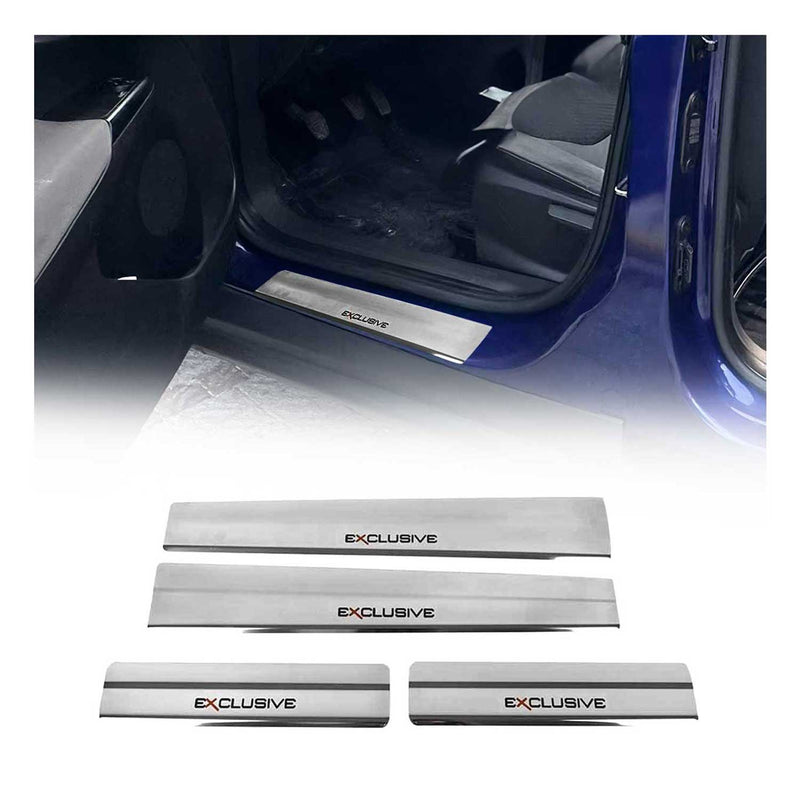 Seuils de porte pour Ford Tourneo Courier 2014-2020 en acier inox Chromé