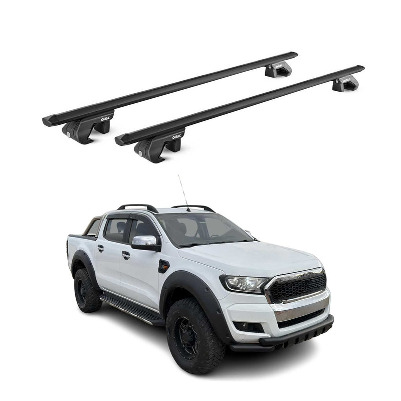 Barres de toit transversales ABE pour Ford Ranger 2012-2025 4 P Alu Noir 2x