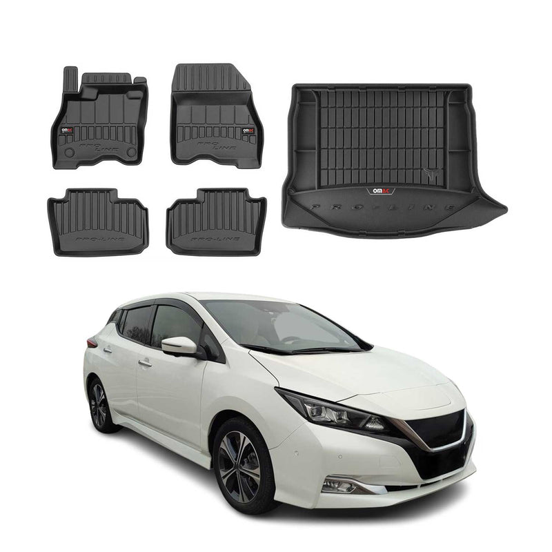 Kit Tapis de Sol et Coffre pour Nissan Leaf 2017-2022 TPE Noir