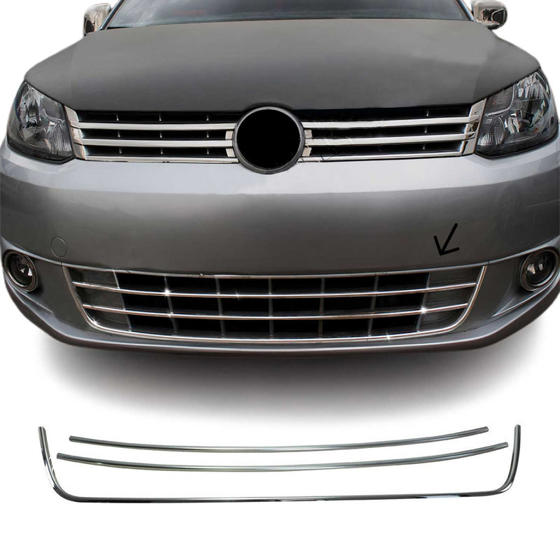 Moulure de Grille de Calandre pour VW Caddy 2010-2015 Chromé 3Pcs