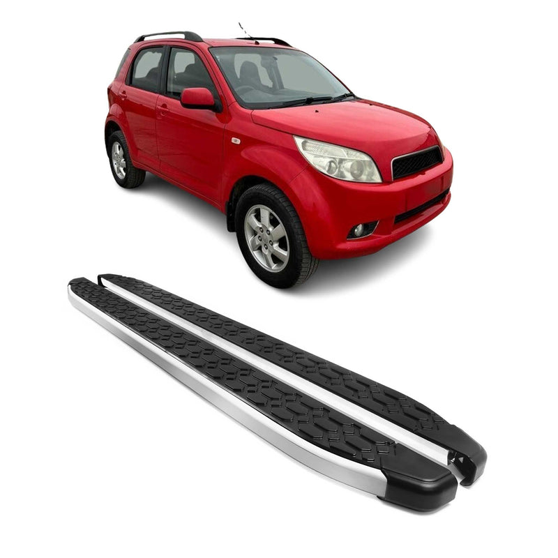 Marchepieds Latéraux pour Daihatsu Terios 2006-2016 Gris Noir Aluminium 2Pcs