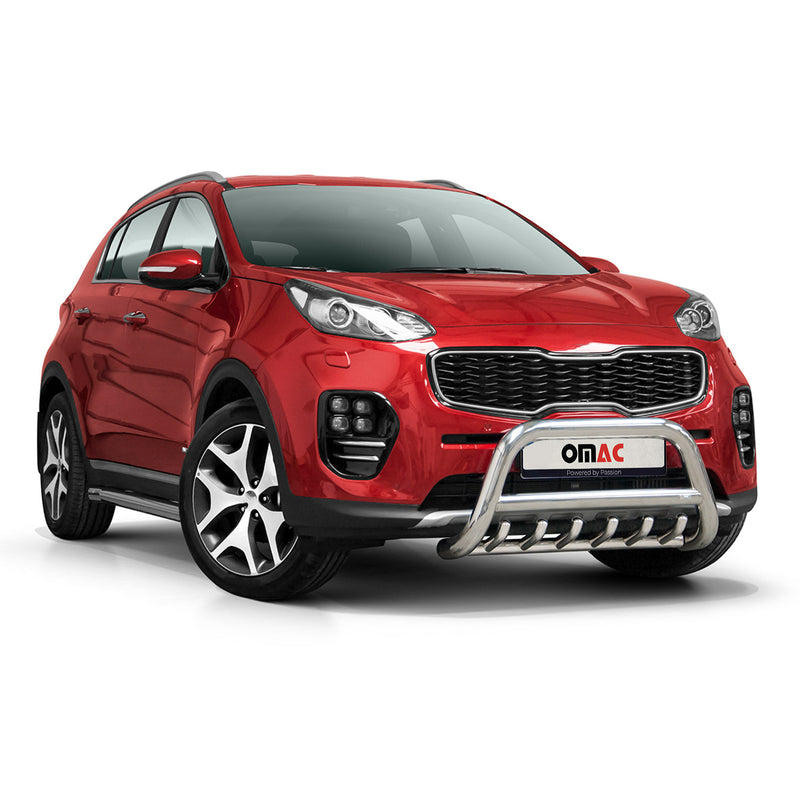 Pare-Buffle Avant Pour Kia Sportage 2015-2021 en Acier Inoxy Argent