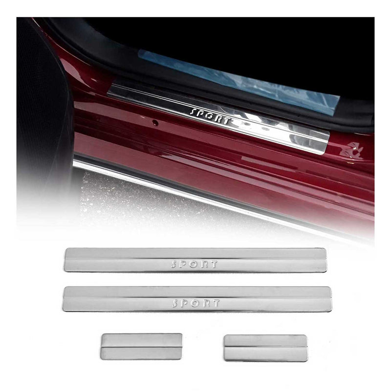 Couverture de Seuil de porte pour Ford Fiesta 2008-2017 inox chromé Sport 4Pcs