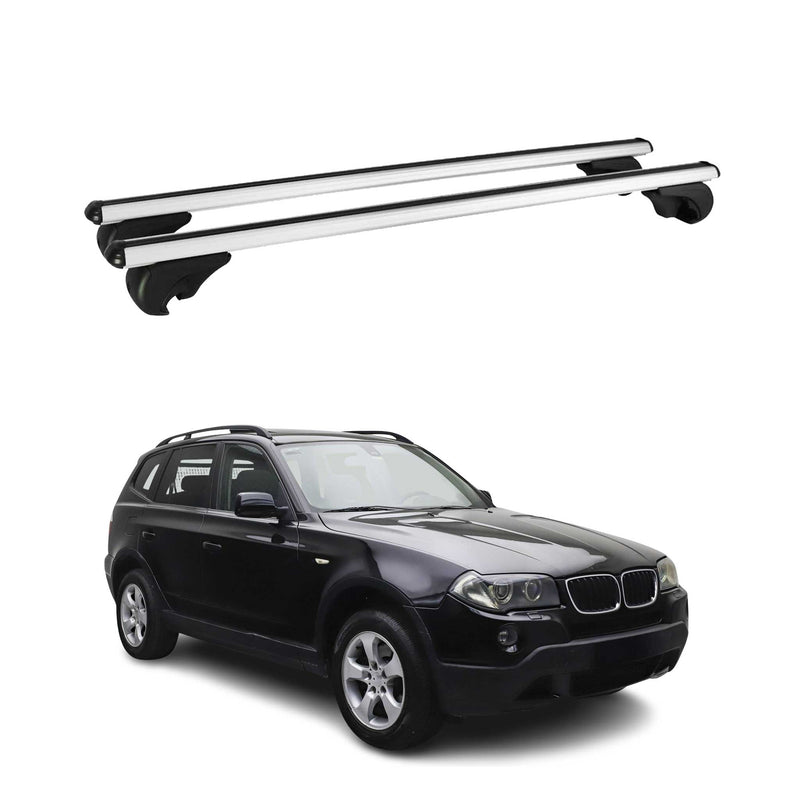 Barres de toit transversales pour BMW X3 E83 2003-2010 Aluminium Argent