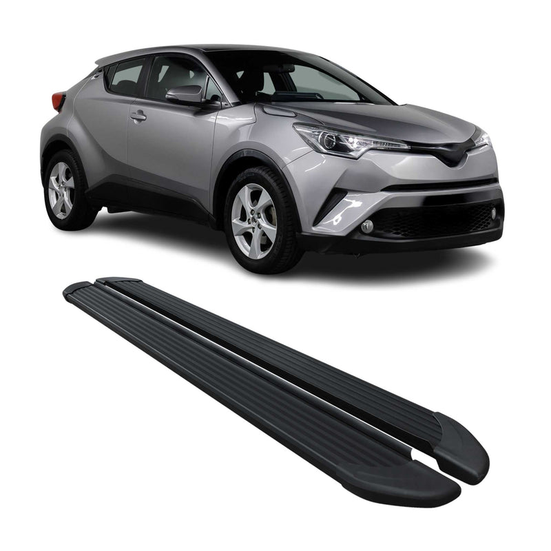 Marchepieds Latéraux pédale pour Toyota C-HR 2016-2024 Noir Aluminium 2Pcs