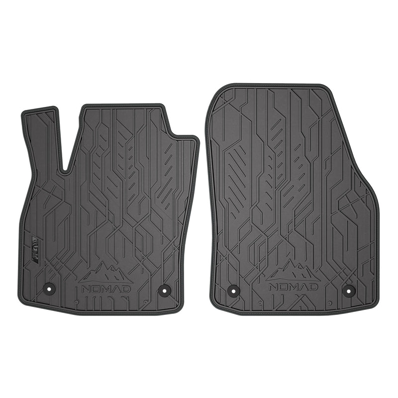 Tapis de Sol de Voiture pour Opel Astra H 2004-2014 Caoutchouc Noir-Gris 2Pcs
