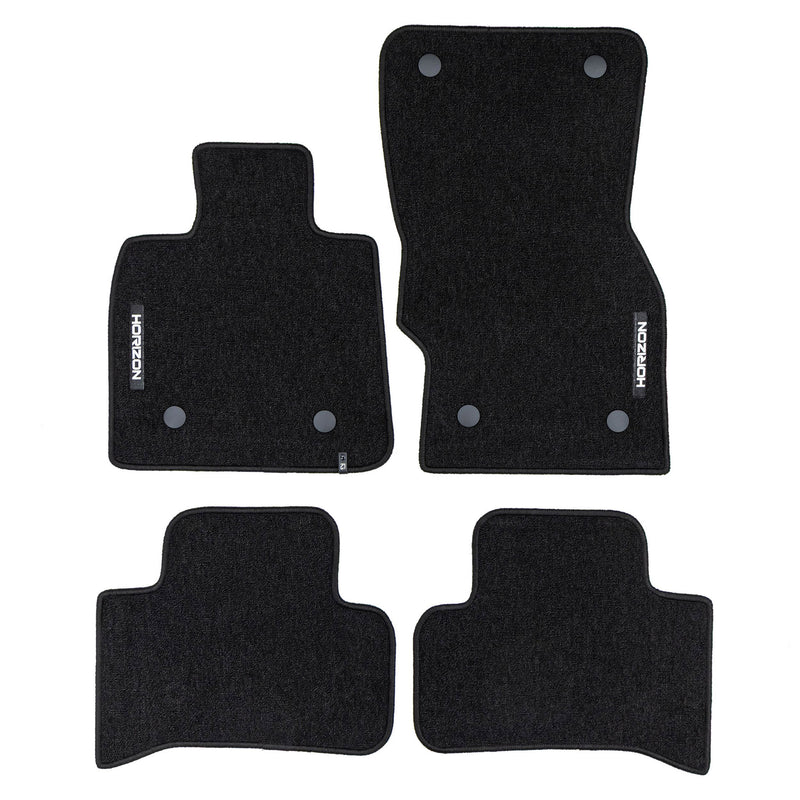 Tapis de Sol de Voiture pour Alfa Romeo Stelvio 2016-2025 Velours Noir 4Pcs