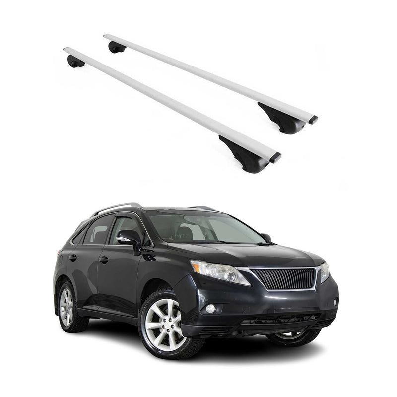 Barres de toit Transversales pour Lexus RX 350 450 MK 2009-2015 Fer Argent