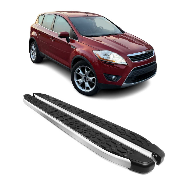 Marchepieds Latéraux pédale pour Ford Kuga 2008-2012 Gris Noir Aluminium 2Pcs