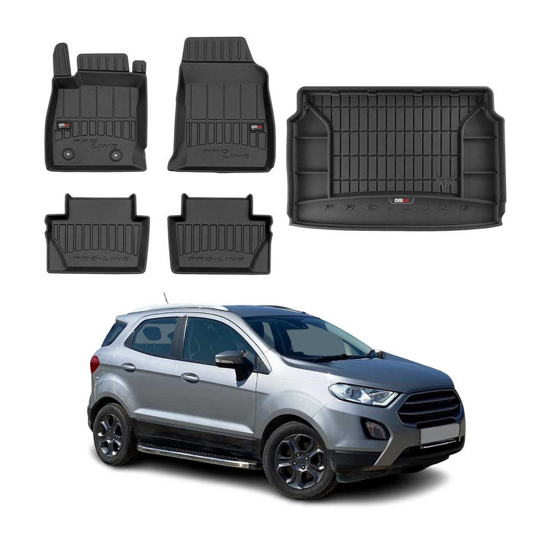 Kit Tapis de Sol et Coffre pour Ford Ecosport 2017-2022 TPE Noir