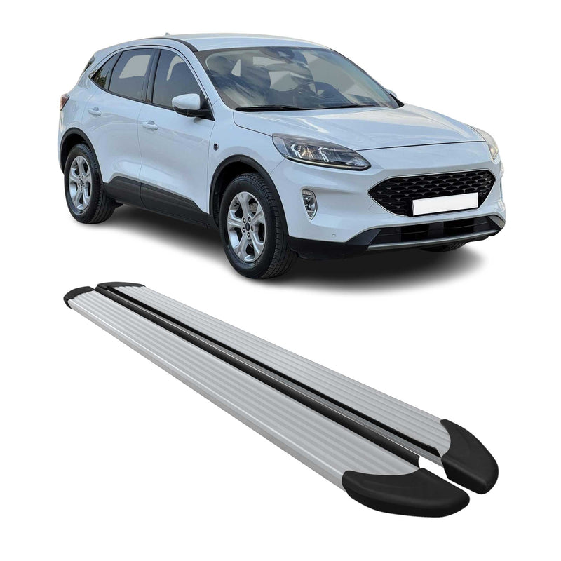 Marchepieds Latéraux pédale pour Ford Kuga 2019-2025 Aluminium Argent 2Pcs