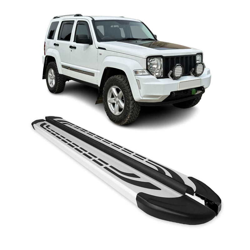Marchepieds Latéraux pédale pour Jeep Cherokee 2008-2013 Aluminium Gris 2Pcs