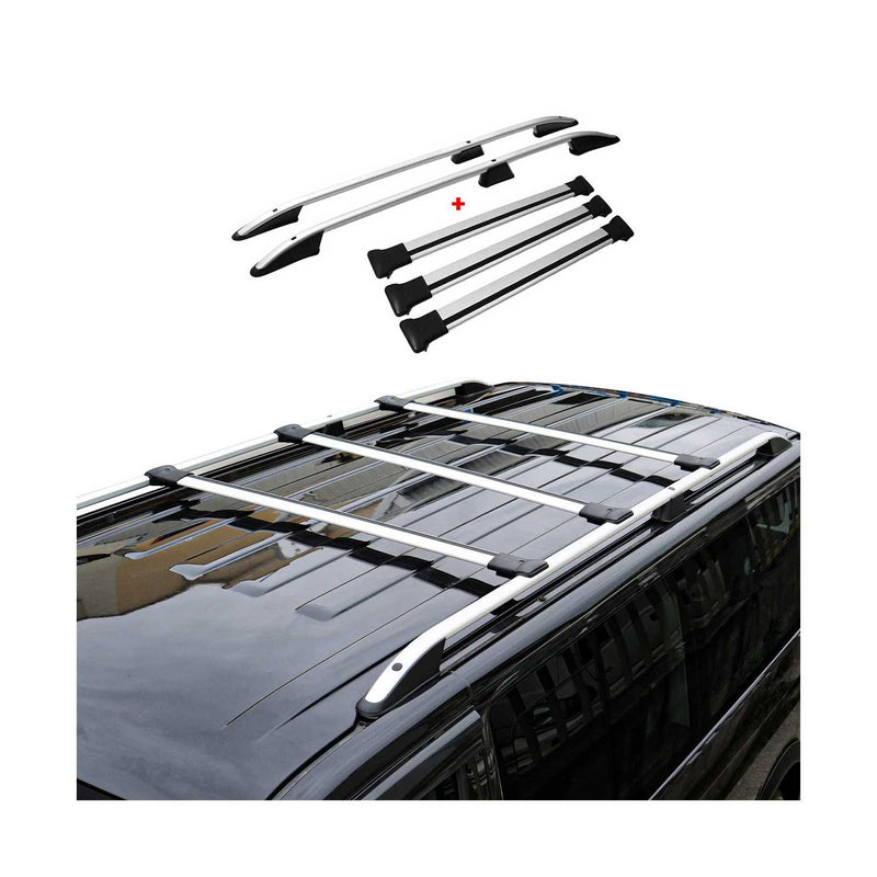 Kit Barres et Rails de Toit pour Renault Trafic 2014-2025 L2 Alu Gris