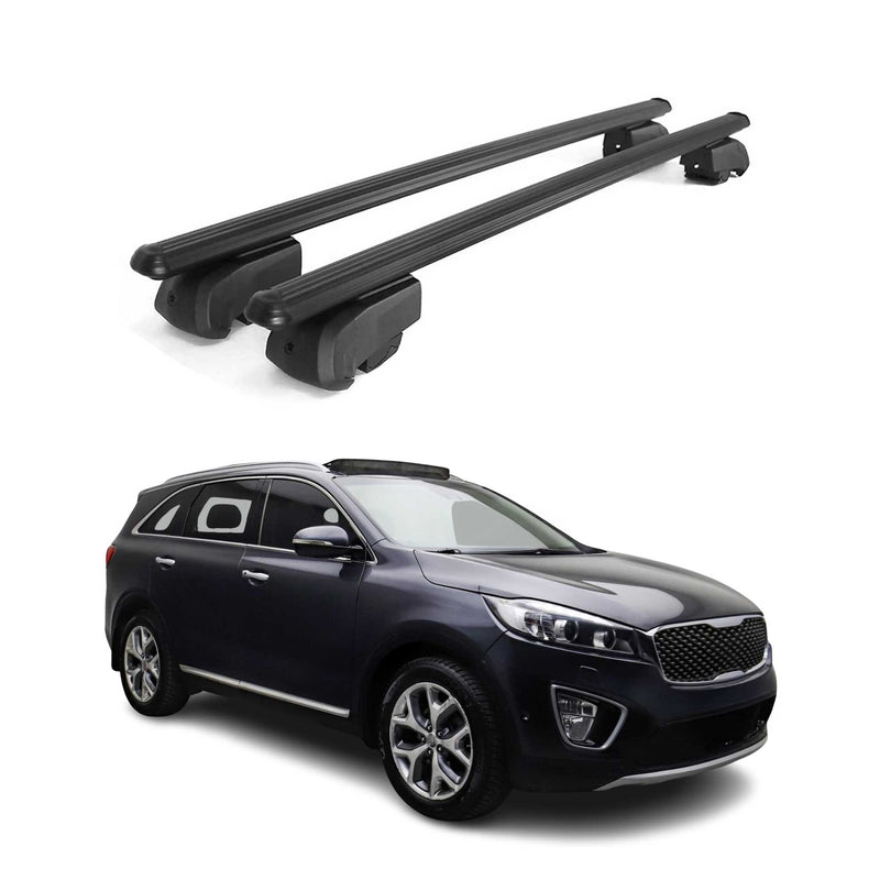 Barres de toit Transversales pour Kia Sorento 2016-2020 Aluminium Noir ABE