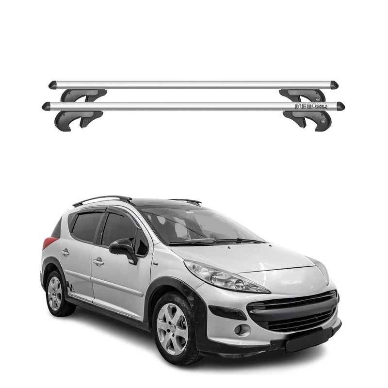 Barres de toit pour Peugeot 207 Kombi 2007-2009 90kg Aluminium Gris 2tlg