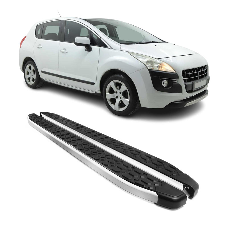 Marchepieds Latéraux pour Peugeot 3008 2009-2016 Gris Noir Aluminium 2Pcs