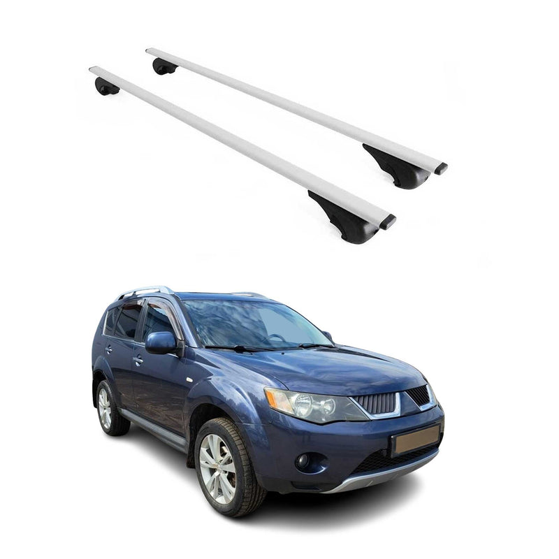 Barres de toit Transversales pour Mitsubishi Outlander 2006-2012 Fer Argent