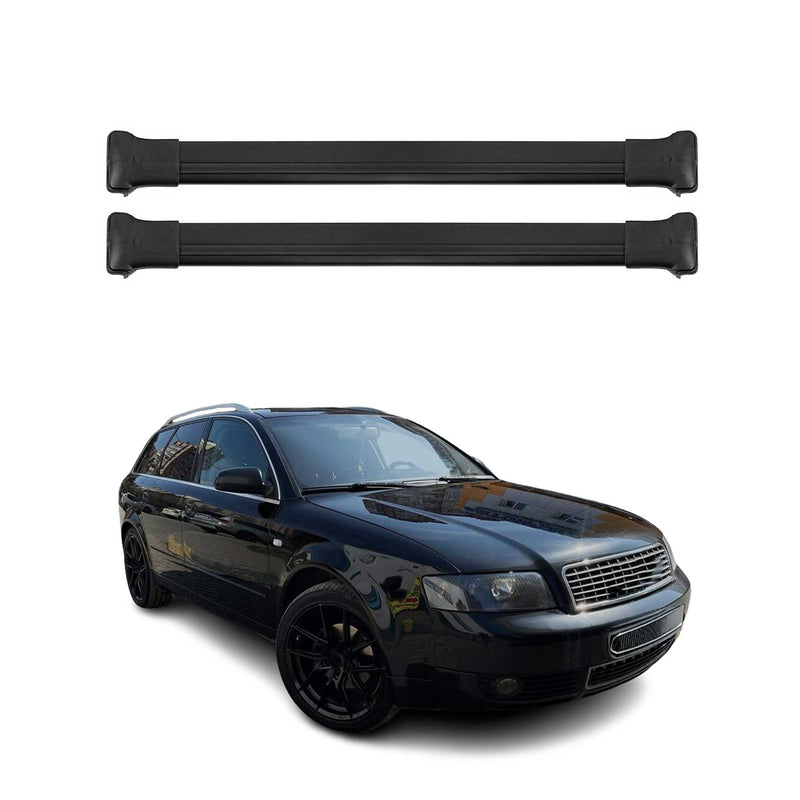 Barres de toit transversales pour Audi A4 B6 Break 2001-2007 Aluminium Noir