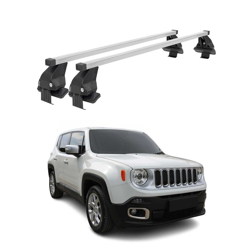 Barres de toit transversales pour Jeep Renegade 2014-2018 Acier Gris