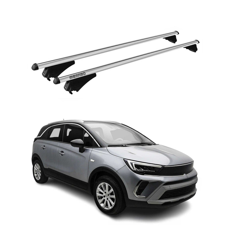 Tiger Barres de toit transversales pour Opel Crossland 2019-2025 Gris