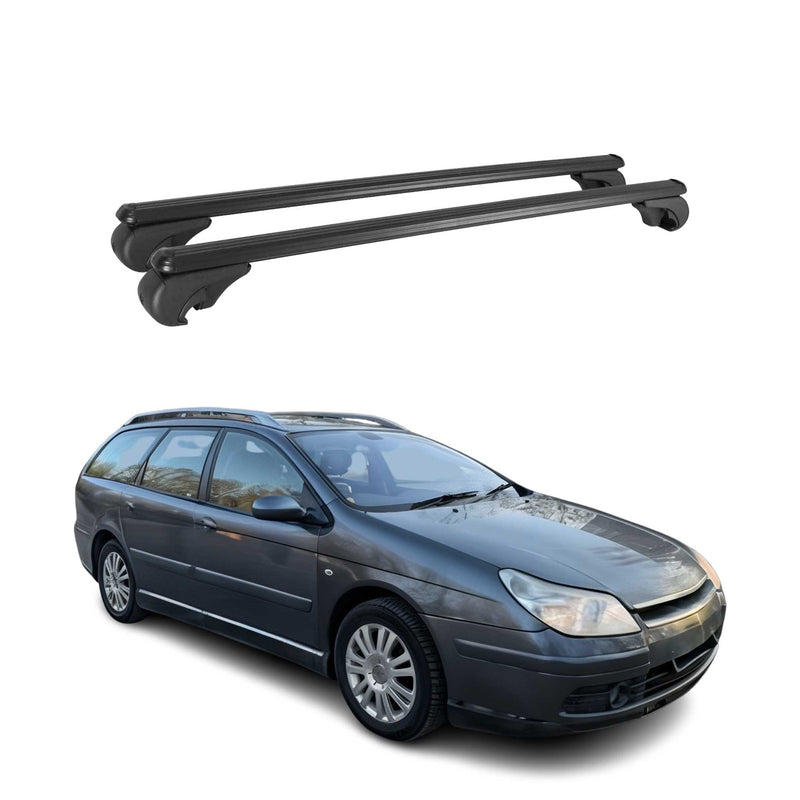 Barres de toit Transversales pour Citroen C5 2001-2008 Break Aluminium Noir