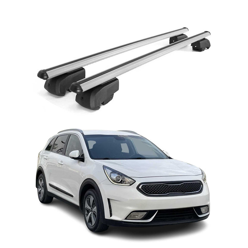 Barres de toit Transversales pour Kia Niro 2017-2021 Aluminium Gris ABE