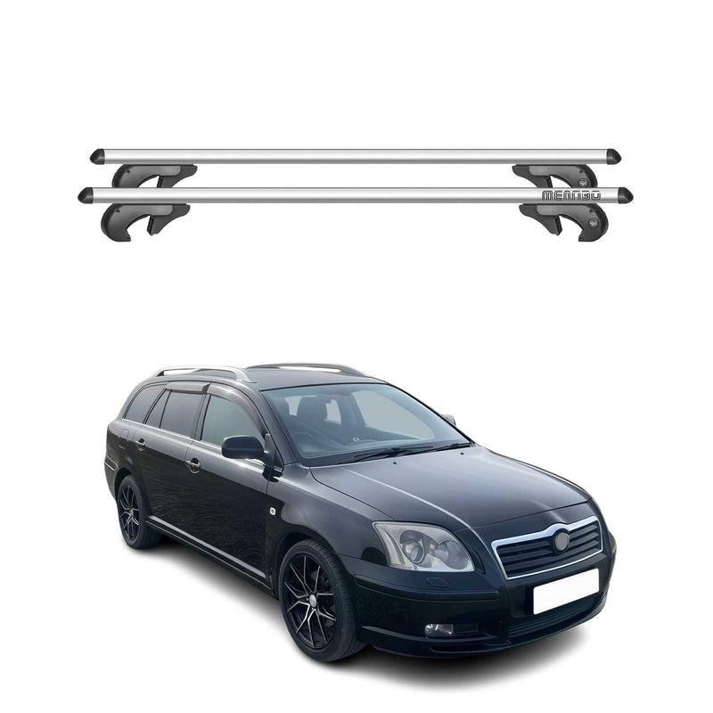 Barres de toit pour Toyota Avensis T250 Verso 2003-2009 90kg Alu Gris 2x
