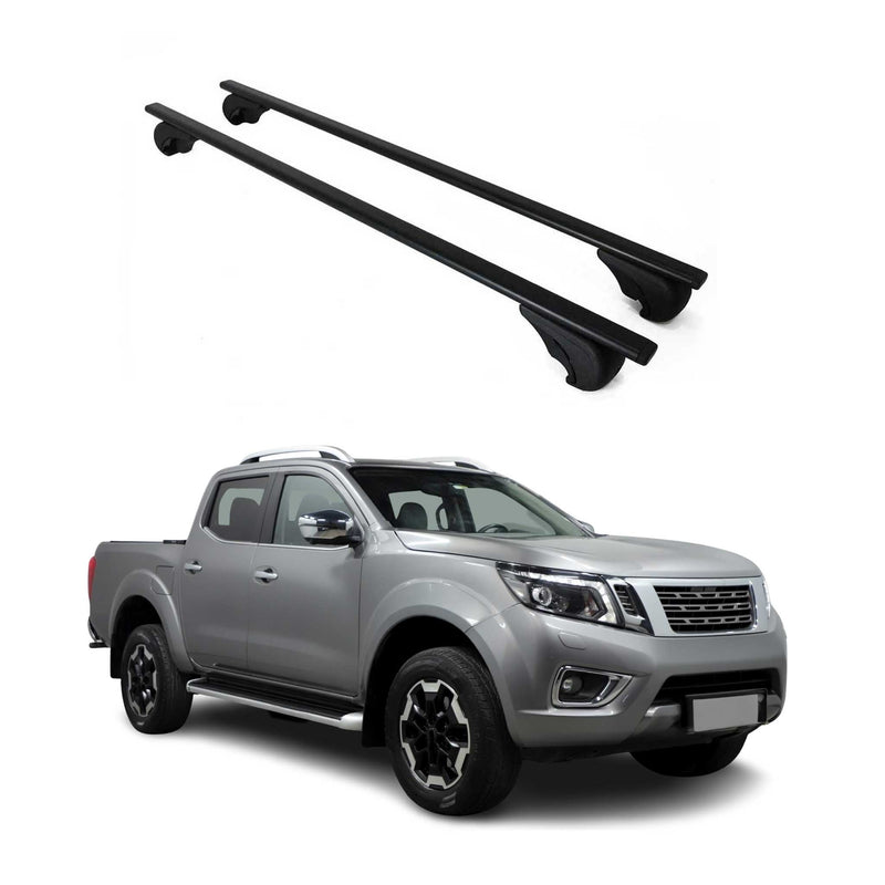 Barres de toit Transversales pour Nissan Navara 2014-2020 Fer Noir
