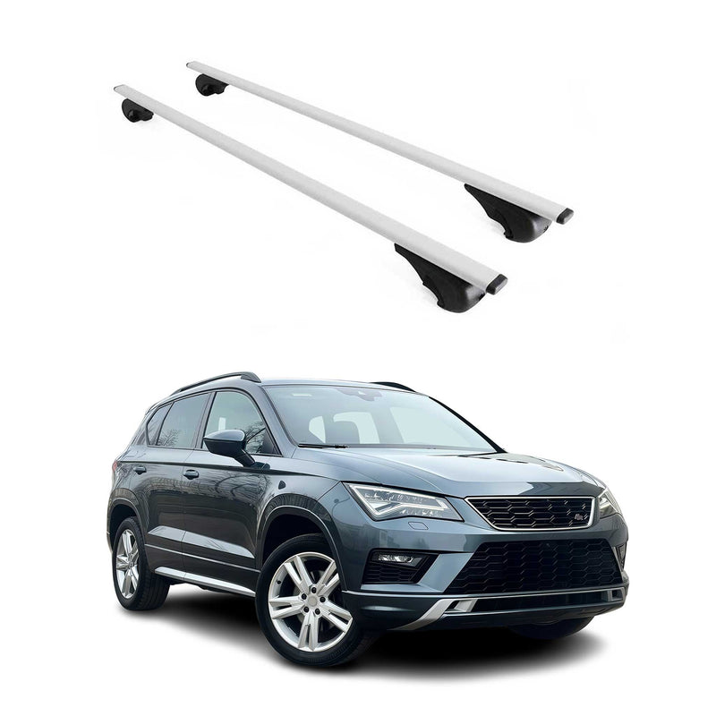 Barres de toit Transversales pour Seat Ateca 2016-2024 Fer Argent