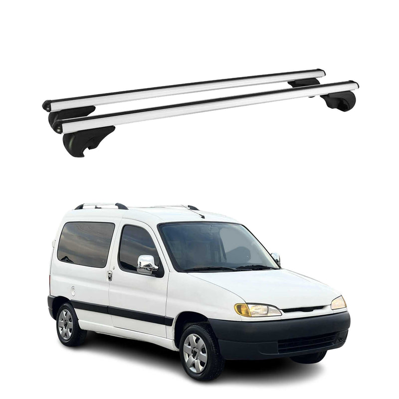 Barres de toit Transversales pour Peugeot Partner 1997-2008 Aluminium Argent