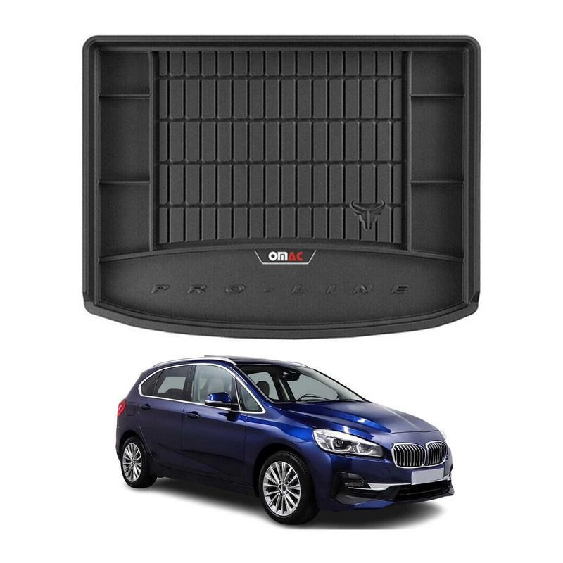 OMAC Tapis de coffre caoutchouc pour BMW Série 2 Active Tourer F45 2014-21 Noir