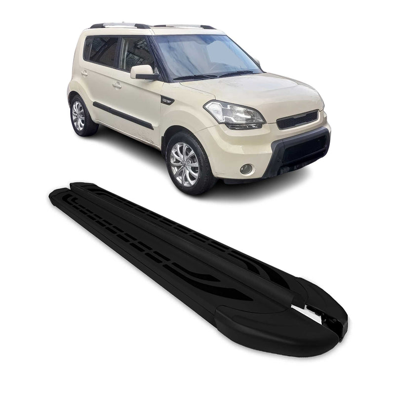Marchepieds Latéraux pédale pour Kia Soul 2008-2014 Aluminium Noir 2Pcs