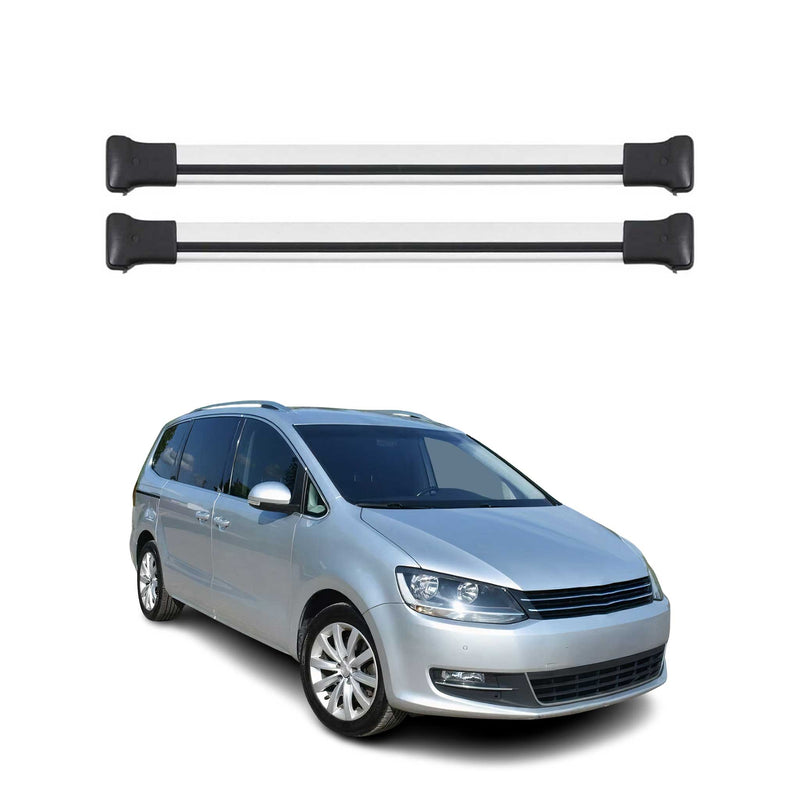 Barres de toit transversales pour VW Sharan 2010-2021 Aluminium Gris