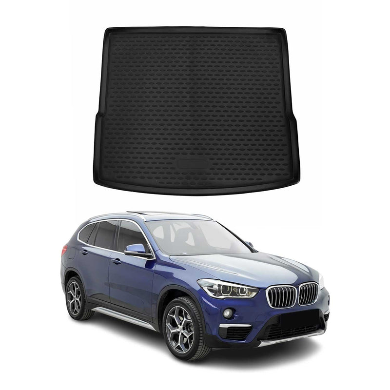 OMAC Tapis de coffre pour BMW X1 F48 2015-2022 caoutchouc TPE Noir