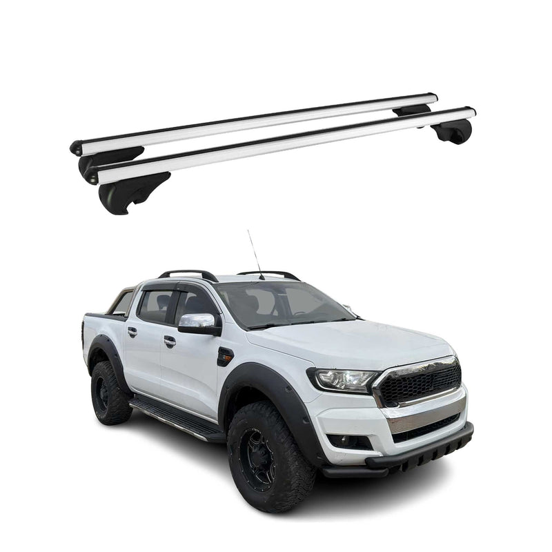 Barres de toit Transversales pour Ford Ranger T6 2012-2022 DoubleCab Argent
