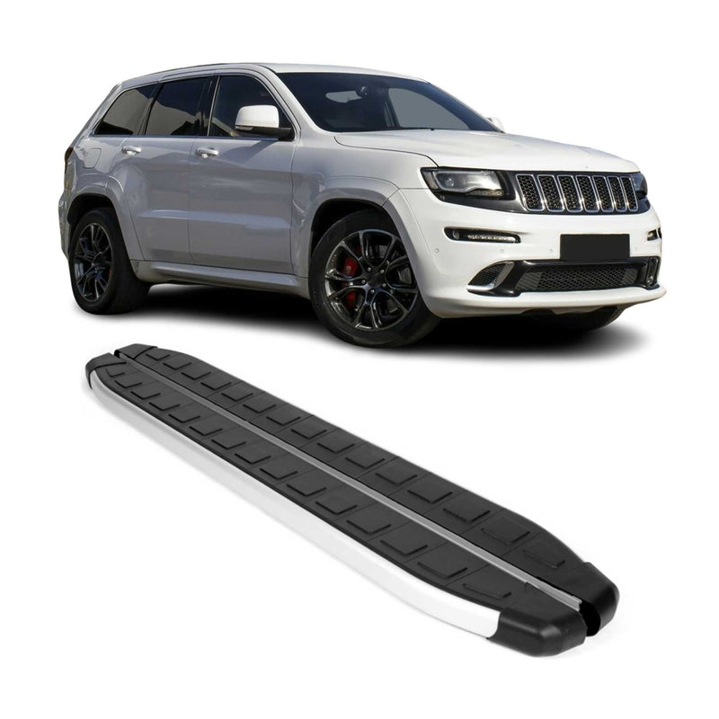 2011-2021 Jeep Grand Cherokee Marchepieds Latéraux Alu Noir Gris 2Pcs