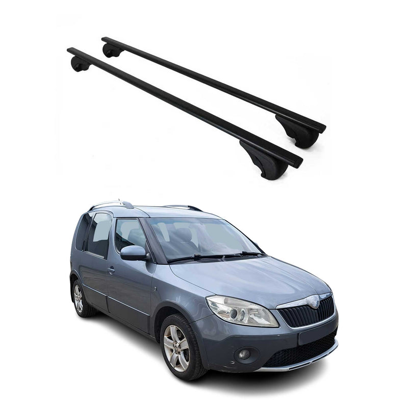 Barres de toit Transversales pour Skoda Roomster Praktik 2006-2015 Fer Noir