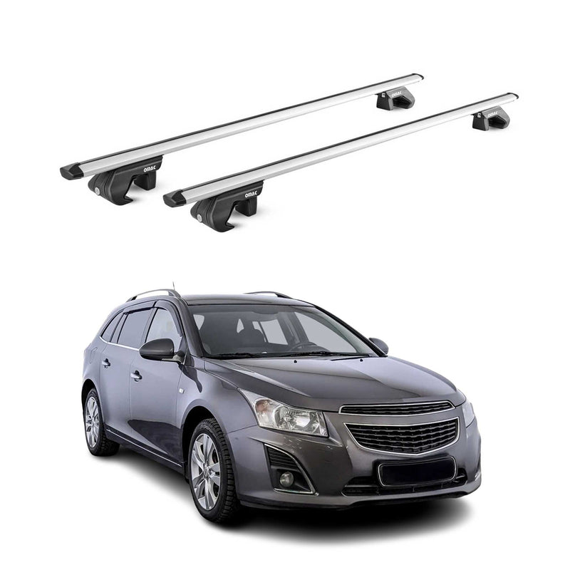 Barres de toit transversales pour Chevrolet Cruze Break 2012-16 Alu Gris 2x ABE
