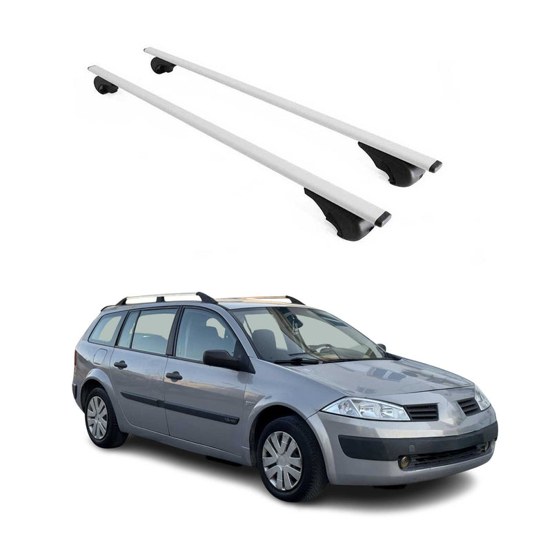 Barres de toit Transversales pour Renault Megane 2003-2009 Fer Argent