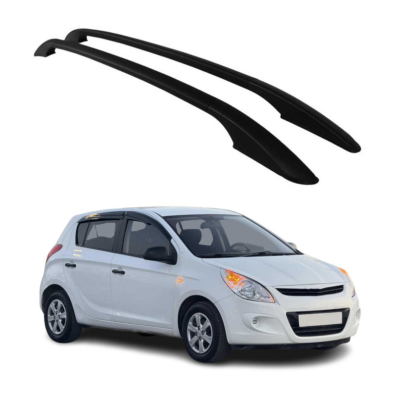Barres de toit longitudinales pour Hyundai i20 2008-2014 en Alu noir