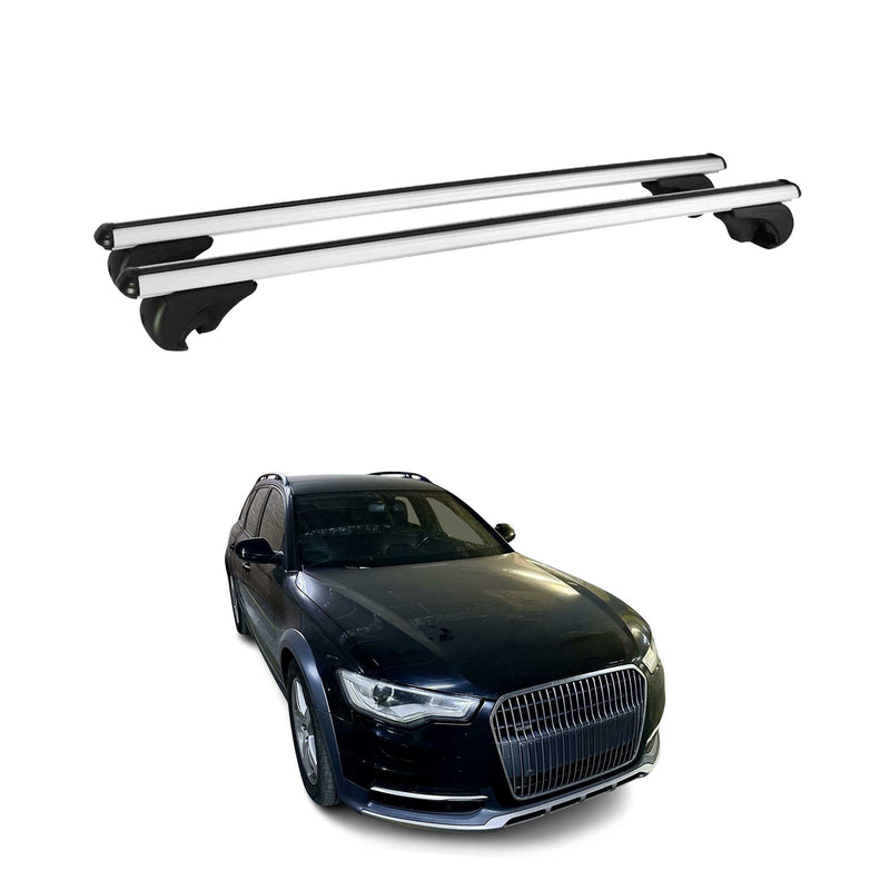 Barres de toit transversales pour Audi A6 C7 4GH 4GJ Allroad 2012-18 Alu Argent
